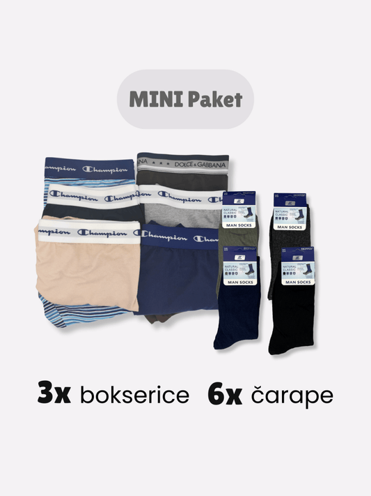 Kombo paket – MINI bokserice + klasične čarape – Gace Shop